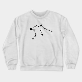 Aquarius Zodiac Constellation in Black Crewneck Sweatshirt